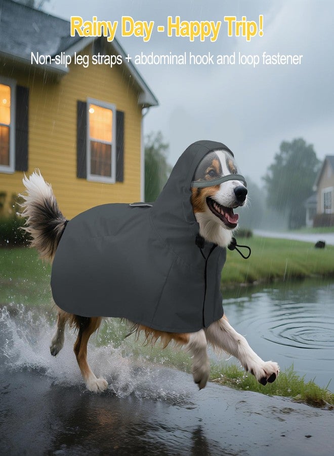 دينتران معطف مطري شديد التحمل للكلاب من دينترون مزود بغطاء رأس، مناسب للكلاب من فصيلة الراعي الألماني والمالاموت الألاسكي - حماية من جميع الأحوال الجوية للمشي لمسافات طويلة والصيد والأيام العاصفة - درزات معززة، مقاس XXXL - Image 4